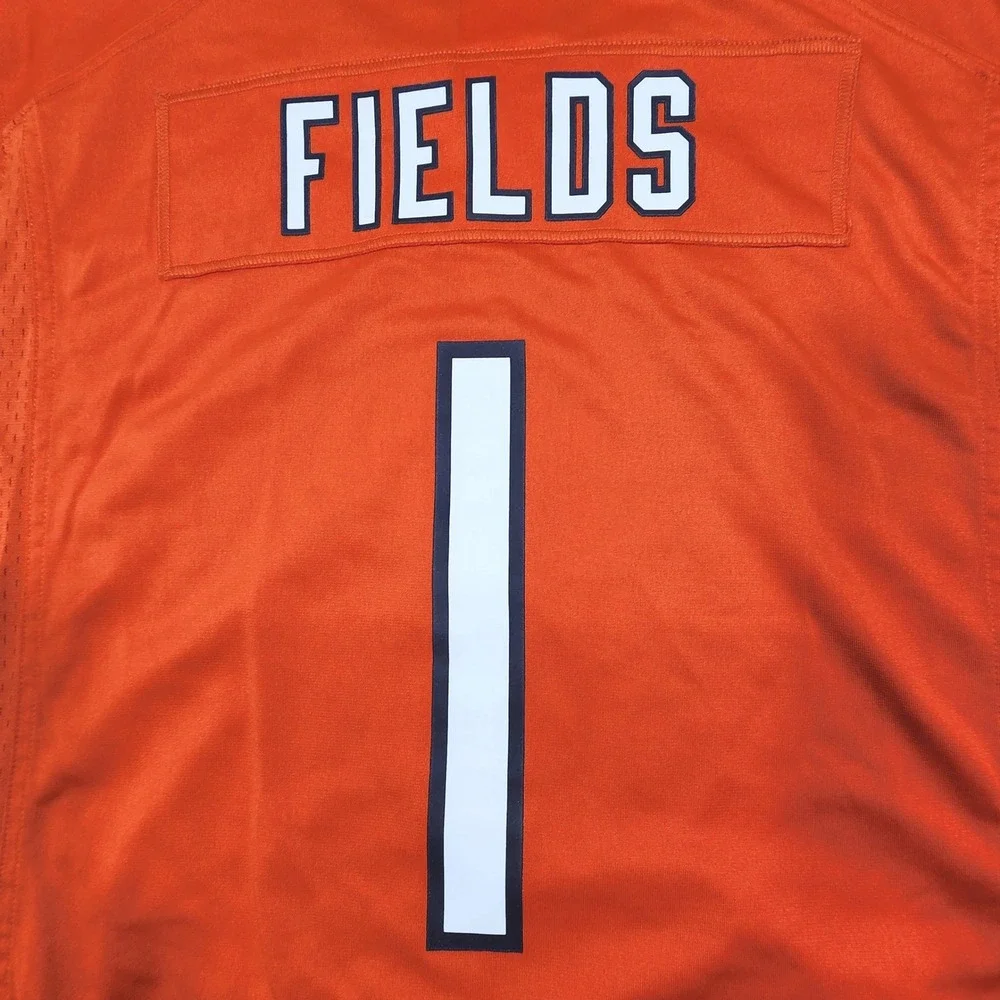 Nike Chicago Bears Justin Fields #1 Jersey Mens XL Orange NFL Game Day Football